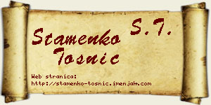 Stamenko Tošnić vizit kartica